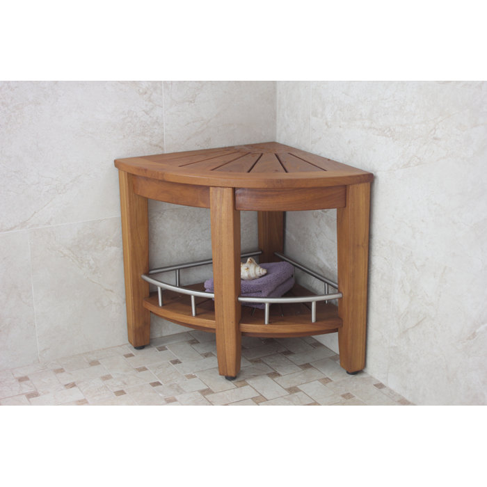 Aqua Teak 15.5'' W Teak Corner Shower Bench & Reviews Wayfair